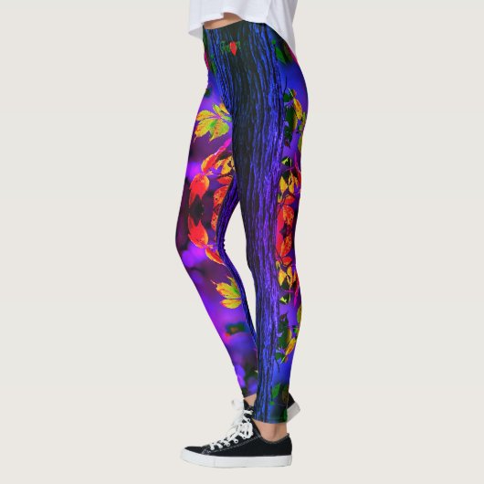 Leggings BELLA DONNA ! - Feuilles violets (Gauche)