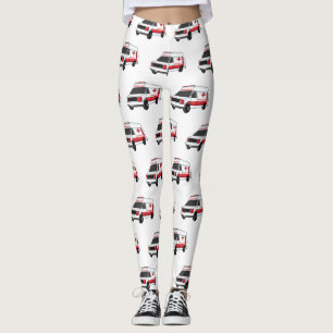 Leggings Belle ambulance rouge caricature van