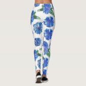 Leggings Belle aquarelle bleu cornfleurs (Dos)