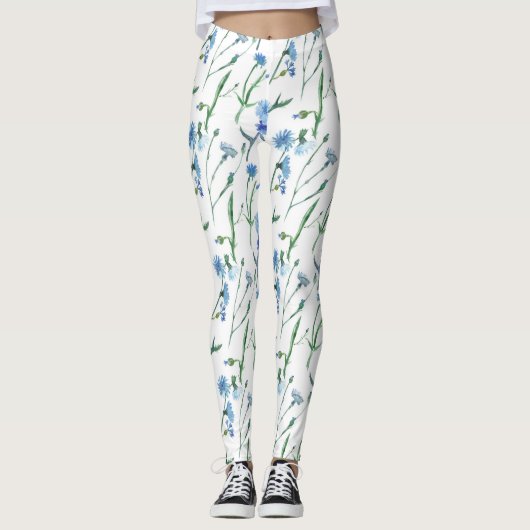Leggings Belle aquarelle cornfleurs (Devant)