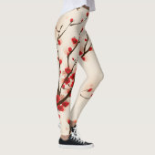 Leggings Belle aquarelle de fleur de prune au printemps (Droite)