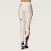 Leggings Belle aquarelle de fleur de prune au printemps (Dos)