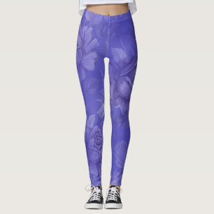 Leggings Belle Aquarelle Florale Lilac Jambes Femmes