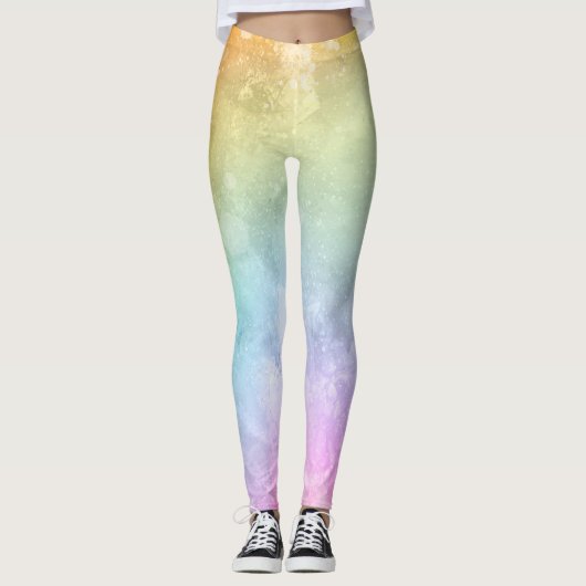 Leggings Belle aquarelle multicolore avec éclat (Devant)