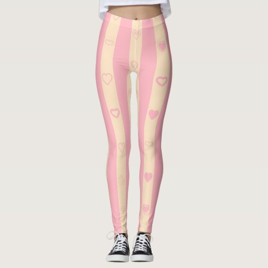 Leggings Belle Bande rose moderne Coeur (Devant)