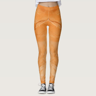 Leggings Belle couleur Imprimer Marbre orange