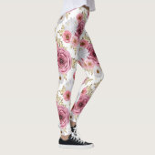 Leggings Belle couleur rose avec design floral Rose (Droite)