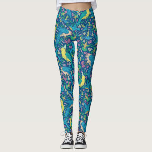 Leggings Belle couleur Tropical Oiseaux & Fleurs