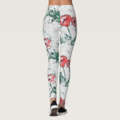 Leggings Belle croquis rouge Trois fleurs de pavot (Dos)