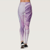 Leggings Belle Fleur rose moderne Fractal Art Abstrait (Dos)