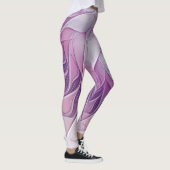Leggings Belle Fleur rose moderne Fractal Art Abstrait (Droite)