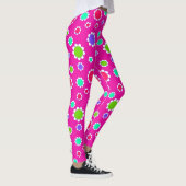 Leggings Belle Fleur rose rouge violet vert Fuchsia (Droite)