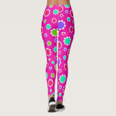 Leggings Belle Fleur rose rouge violet vert Fuchsia (Dos)