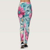Leggings Belle fleurs vectorielles florales Motif sans cout (Dos)