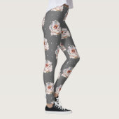 Leggings Belle florale Pastel avec points sur gris chic (Droite)
