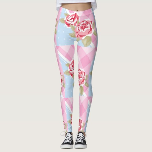 Leggings Belle florale rose (Devant)