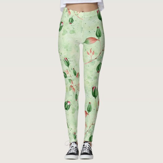 Leggings Belle Flore Verte (Devant)