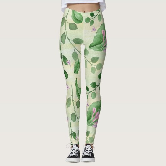 Leggings Belle Flore Verte (Devant)