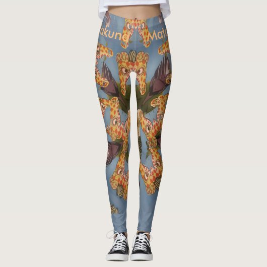 Leggings Belle girafe bleue Extraordinaire Funny Hakuna Mat (Devant)