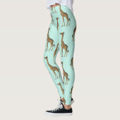 Leggings Belle Giraffes Bleu et Or (Gauche)