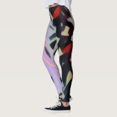 Leggings Belle Gras Art Moderne Retour & Lavande (Gauche)