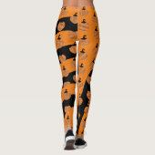 Leggings Belle Halloween Bande Citrouille Orange Noir (Dos)
