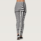 Leggings Belle illusion optique en spirale blanche noire (Dos)