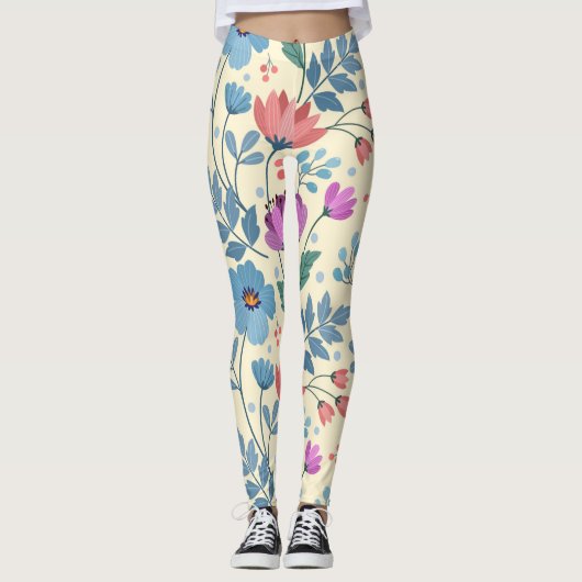Leggings Belle jambe florale de printemps (Devant)