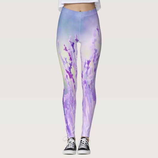 Leggings Belle Lavande Fleur Champ ou prairie Purple (Devant)