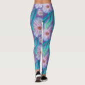 Leggings Belle Motif de plumes et fleurs (Dos)