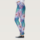 Leggings Belle Motif de plumes et fleurs (Gauche)