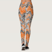 Leggings Belle Motif Lumineux Orange Lavé Courbé (Dos)