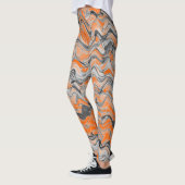 Leggings Belle Motif Lumineux Orange Lavé Courbé (Gauche)