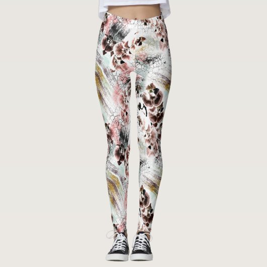 Leggings Belle orchidée stylée (Devant)