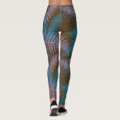 Leggings Belle pattes Feuilles violettes et bleues (Dos)