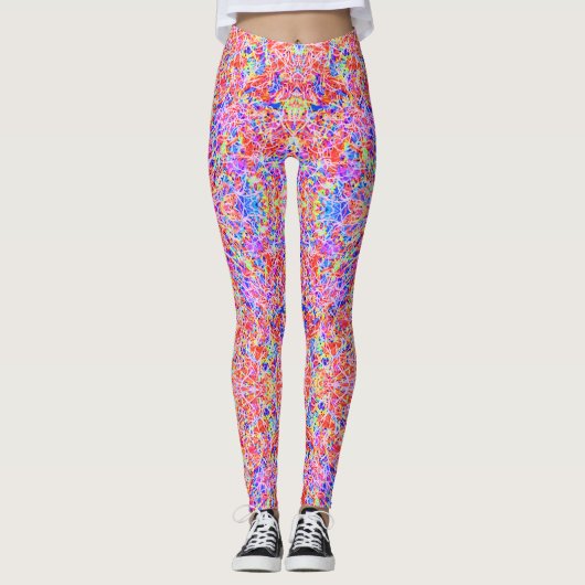 Leggings Belle peinture abstraite colorée (Devant)