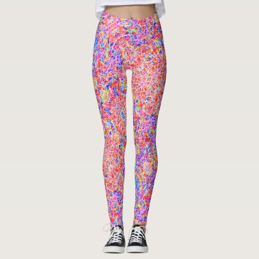 Leggings Belle peinture abstraite colorée (Devant)