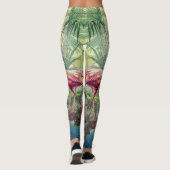 Leggings Belle peinture murale rose personnalisée de (Dos)
