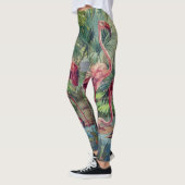 Leggings Belle peinture murale rose personnalisée de (Gauche)