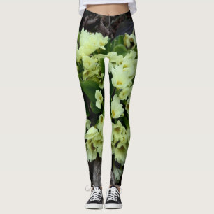 Leggings Belle Primula vulgaris Primroses en feuille sec
