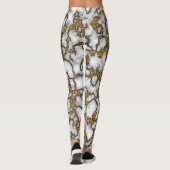 Leggings Belle texture en marbre blanc et or (Dos)