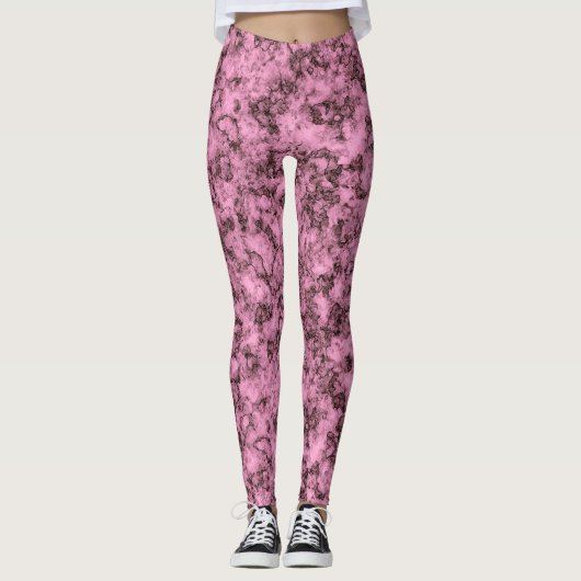 Leggings Belle veine rose marbre clair foncé (Devant)