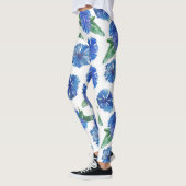 Leggings Belles bleuets aquarelle bleus (Gauche)
