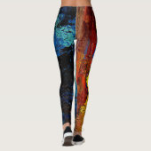 Leggings Belles couleurs d'hiver de Blue Gold Brown (Dos)