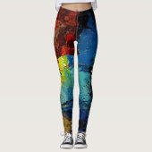 Leggings Belles couleurs d'hiver de Blue Gold Brown (Devant)