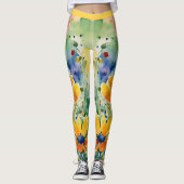 Leggings Belles fleurs et Roses sucrés (Devant)