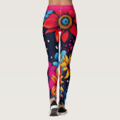 Leggings Belles fleurs et Roses sucrés (Dos)