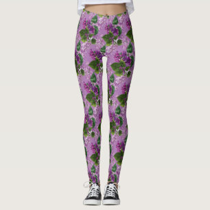 Leggings Belles Fleurs Lilace Mauve Violet