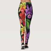 Leggings Belles fleurs pour aquarelle d'orchidée sur le (Dos)