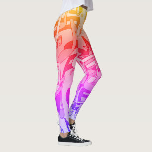 Leggings Belles Musiques Couleurs Heureuses Notes de Musiqu